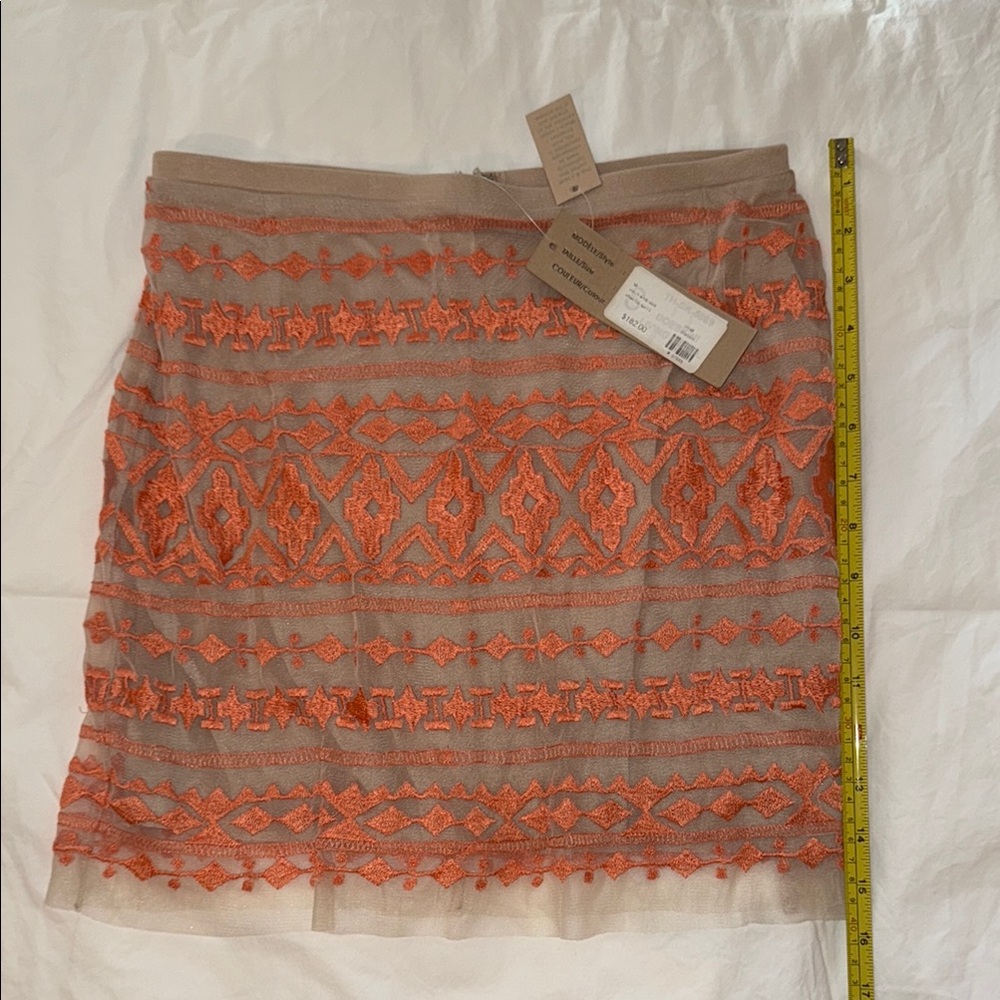 Chan Luu Tan Orange Embellished Mini Skirt